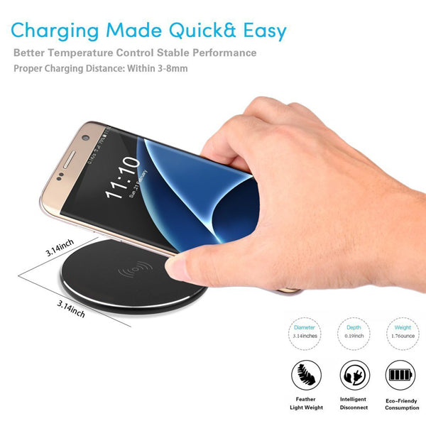 Wireless Charger Fast 7.5W and 10W Charging Pad Slim  - BFN97 1081-4
