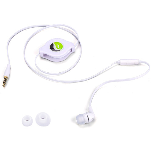 Retractable Mono Earphone Headphone 3.5mm w Mic Headset Handsfree Earbud  - BFS09 437-3