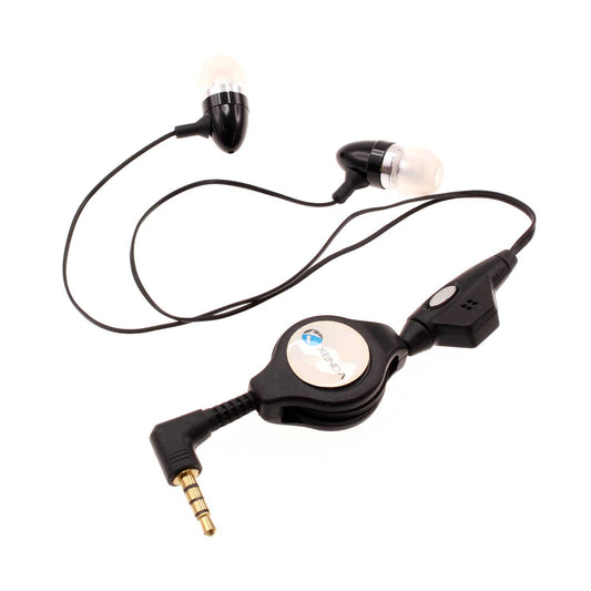 image of Retractable Earphones Wired Headphones Handsfree Mic Headset 3.5mm  - BFC63 357-1