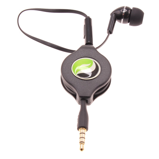 image of Retractable Mono Earphone Headphone 3.5mm w Mic Headset Handsfree Earbud  - BFF75 436-1