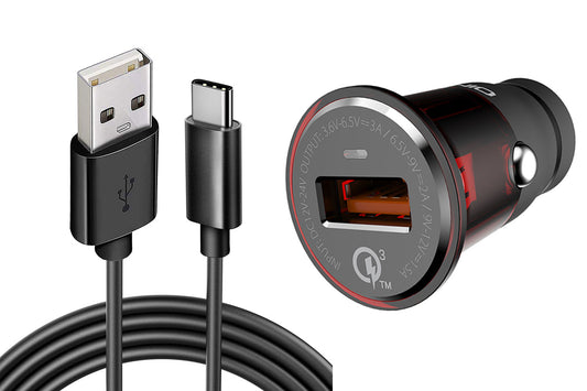 image of 18W Fast Car Charger 6ft USB-C Cable Long Power Wire TYPE-C Cord Power Adapter Quick Charge  - BFY23 1747-1