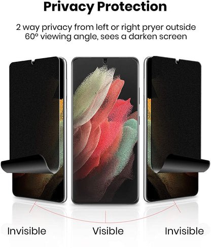 3 Pack Privacy Screen Protector TPU Film Fingerprint Works Anti-Peep Anti-Spy 3D Edge  - BF3Z24 1836-2