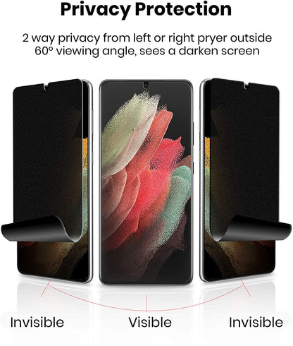 3 Pack Privacy Screen Protector TPU Film Fingerprint Works Anti-Peep Anti-Spy 3D Edge  - BF3Z25 1837-2