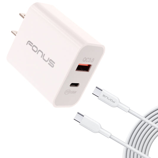 image of 36W PD Home Charger Fast Type-C 6ft Long Cable USB-C Power Cord QC3.0 Adapter  - BFE41 1499-1