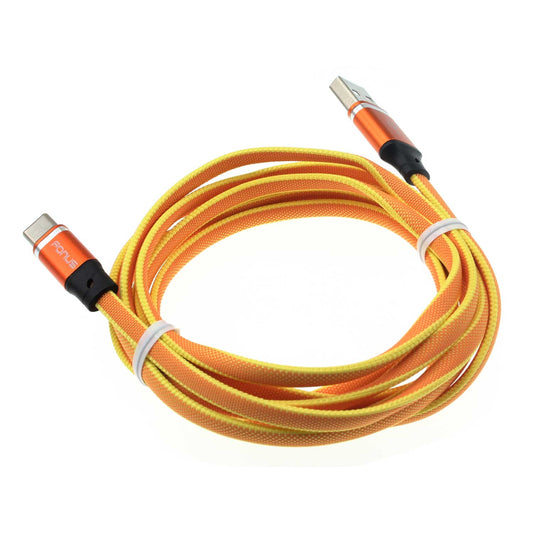 image of 6ft USB Cable Orange Type-C Charger Cord Power Wire  - BFL99 1380-1