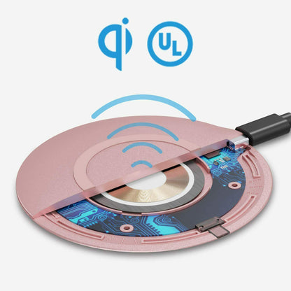 15W Wireless Charger Fast Pink Charging Pad Slim Quick Charge  - BFWH2 1647-6