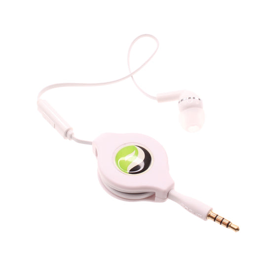 image of Retractable Mono Earphone Headphone 3.5mm w Mic Headset Handsfree Earbud  - BFS09 437-1