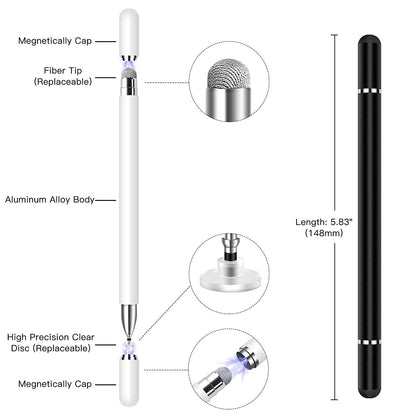 Stylus  Touch Screen Pen  Fiber Tip Aluminum Lightweight White  - BFL55 1855-2