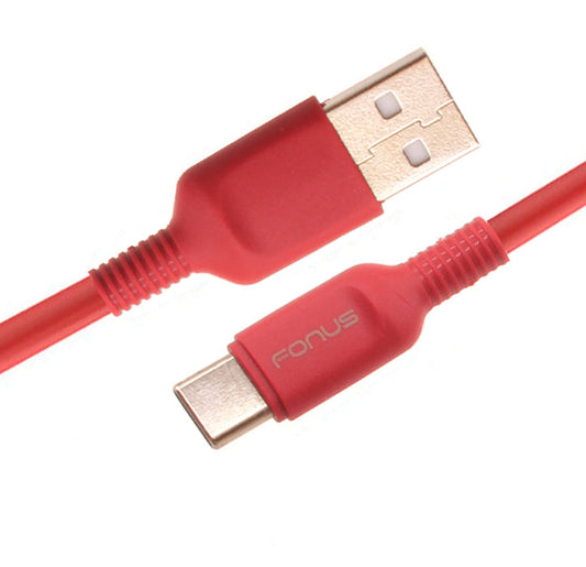 image of 6ft USB-C Cable Red Charger Cord Power Wire Type-C  - BFC15 1423-1