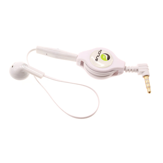 image of Retractable Mono Earphone Headphone 3.5mm w Mic Headset Handsfree Earbud  - BFJ79 383-1