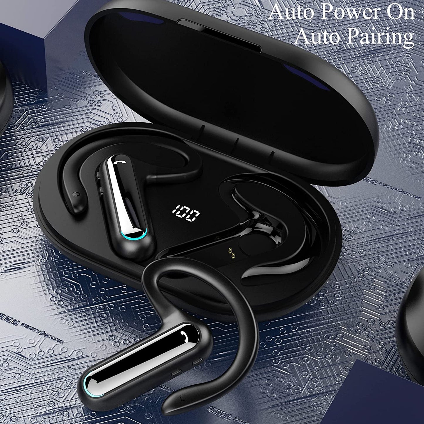 Ear-hook TWS Earphones Wireless Bluetooth Earbuds Ear hook Headphones Bluetooth Charging Case - BFZ19 1900-2