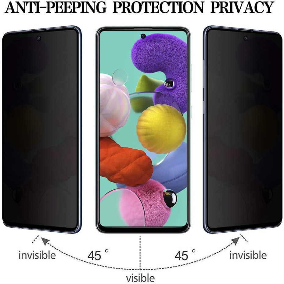 3 Pack Privacy Screen Protector. Tempered Glass Anti-Spy  Anti-Peep  3D Edge  Curved   - BF3T50 1831-2