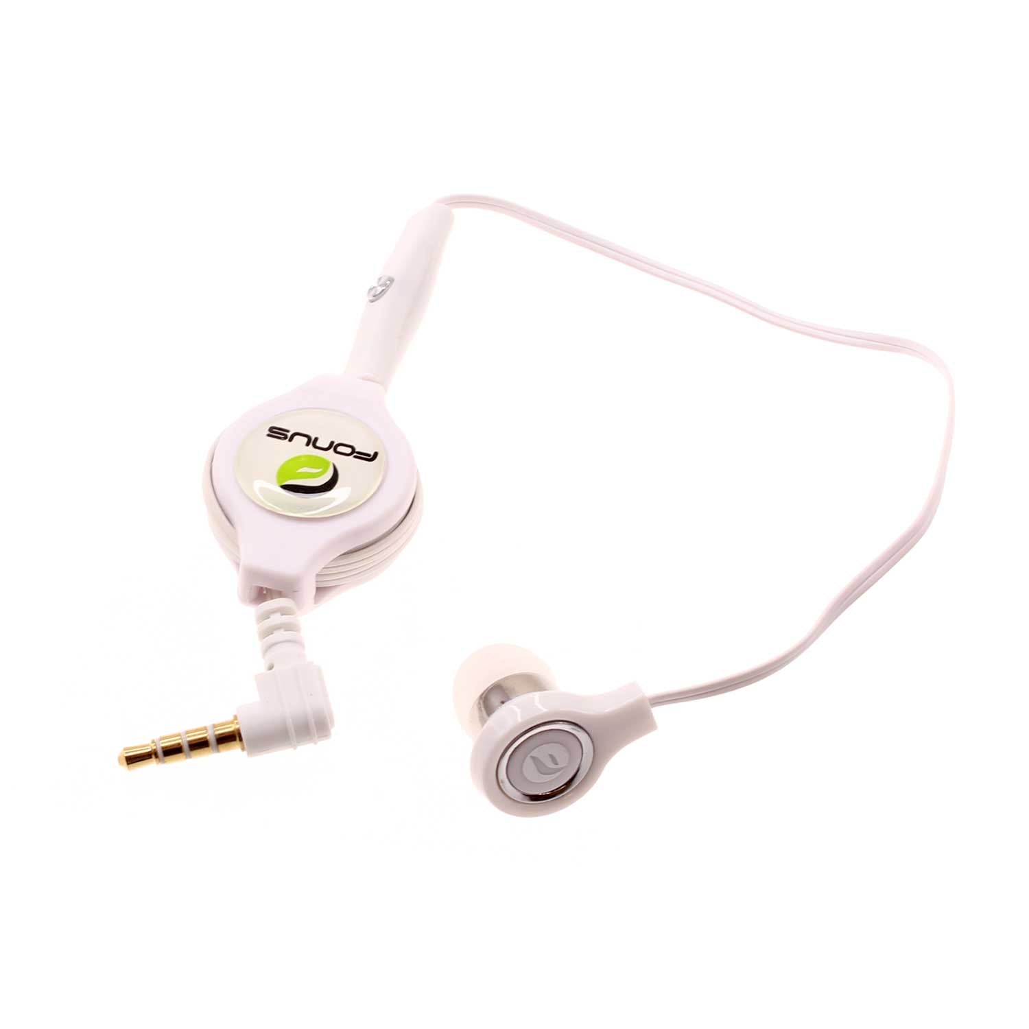 Retractable Mono Earphone Headphone 3.5mm w Mic Headset Handsfree Earbud  - BFM83 418-1