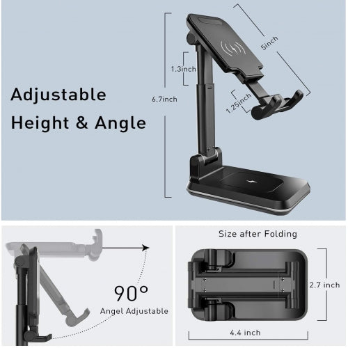 Dual 10W Wireless Charger Fast Foldable Stand 2-Coils Charging Pad  - BFJ96 1569-3