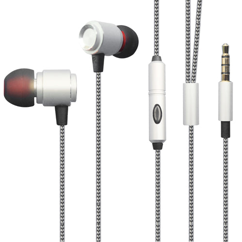 Wired Earphones Hi-Fi Sound Headphones Handsfree Mic Headset Metal Earbuds  - BFG94 432-1