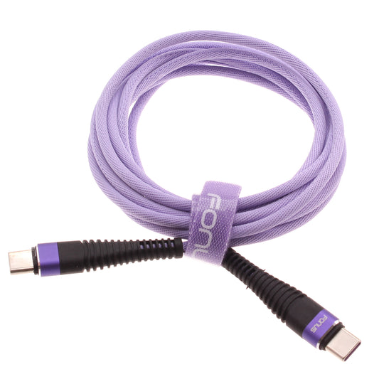 image of Purple 6ft PD Cable Type-C to USB-C Long Charger Cord Power Wire Sync  - BFA94 1547-1