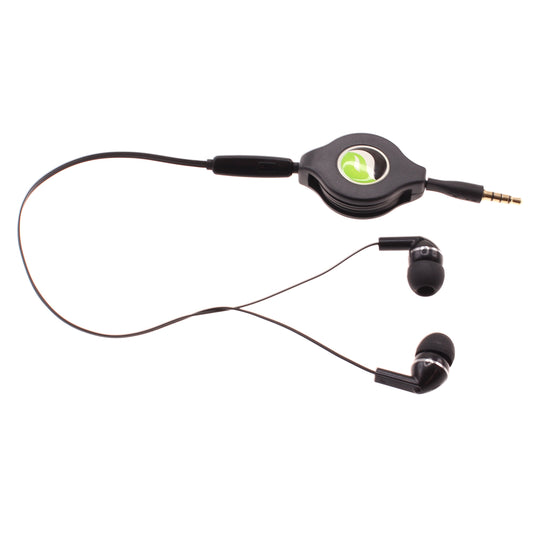 image of Retractable Earphones Headphones Hands-free Headset 3.5mm w Mic Earbuds  - BFF93 439-1