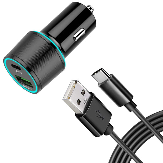 image of Quick Car Charger 36W 2-Port USB Cable Type-C PD  Power Adapter  - BFL91 1336-1