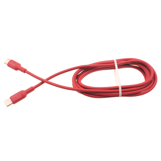 image of Red 6ft Long Cable USB-C to Type-C PD Fast Charger Cord Power Wire  - BFD18 1422-1