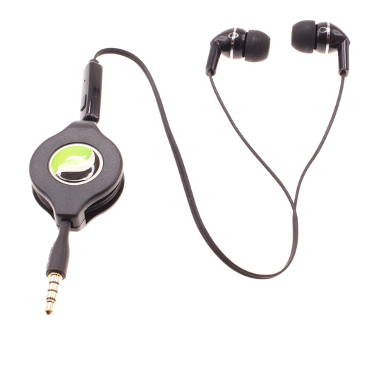 image of Retractable Earphones Headphones Hands-free Headset 3.5mm w Mic Earbuds  - BFF93 439-1