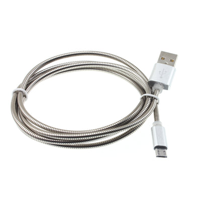 Metal USB Cable 3ft Charger Cord Power Wire MicroUSB  - BFF51 932-1