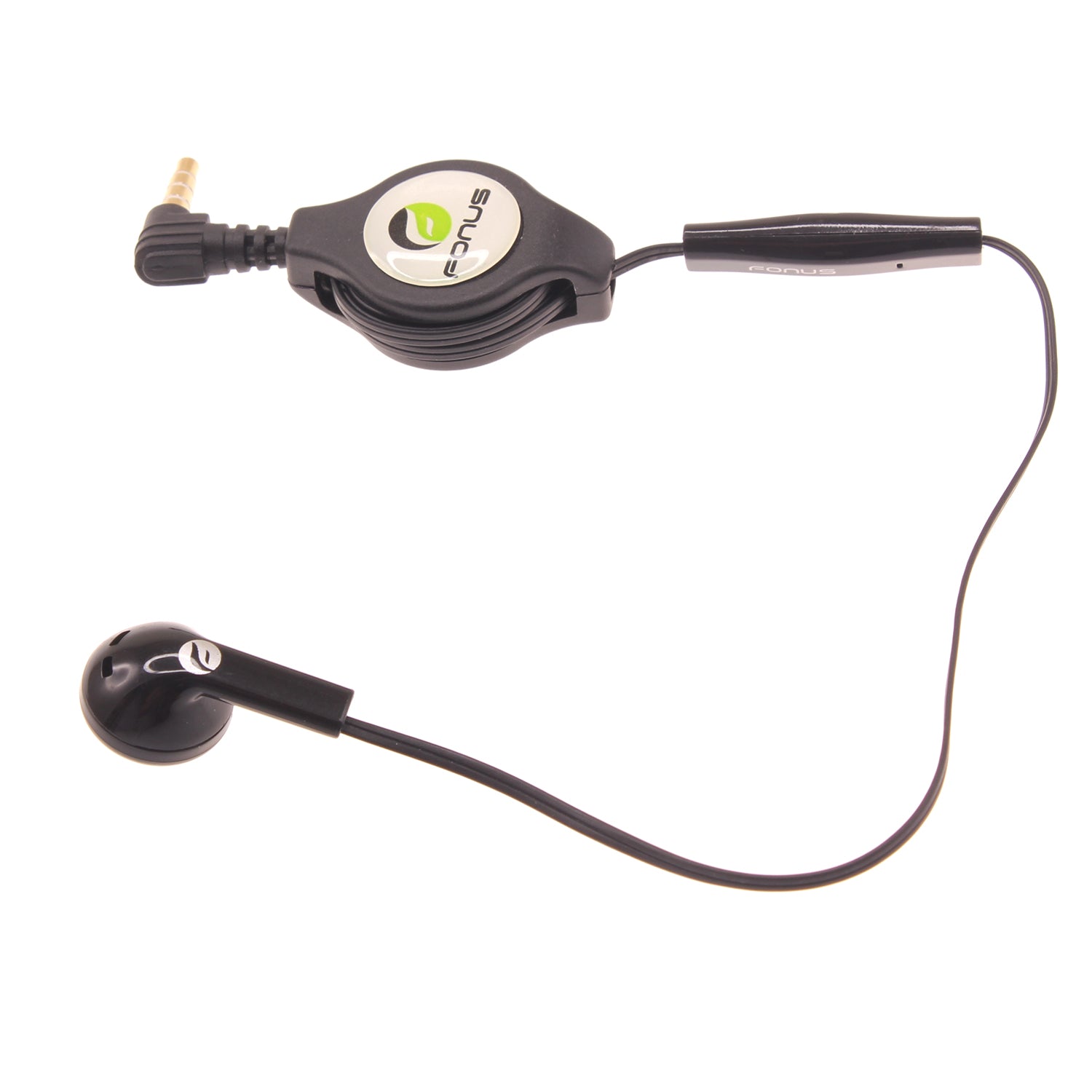 Retractable Mono Earphone Headphone 3.5mm w Mic Headset Handsfree Earbud  - BFJ80 384-1