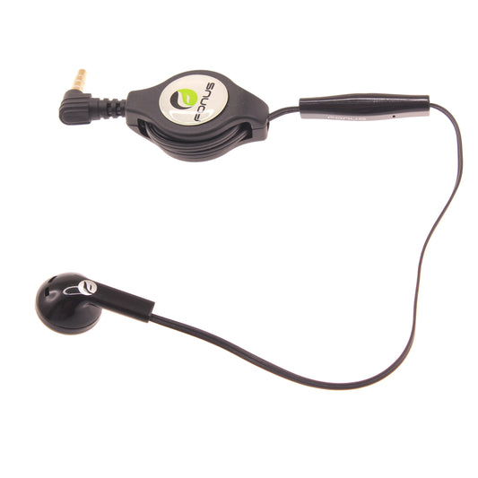 image of Retractable Mono Earphone Headphone 3.5mm w Mic Headset Handsfree Earbud  - BFJ80 384-1