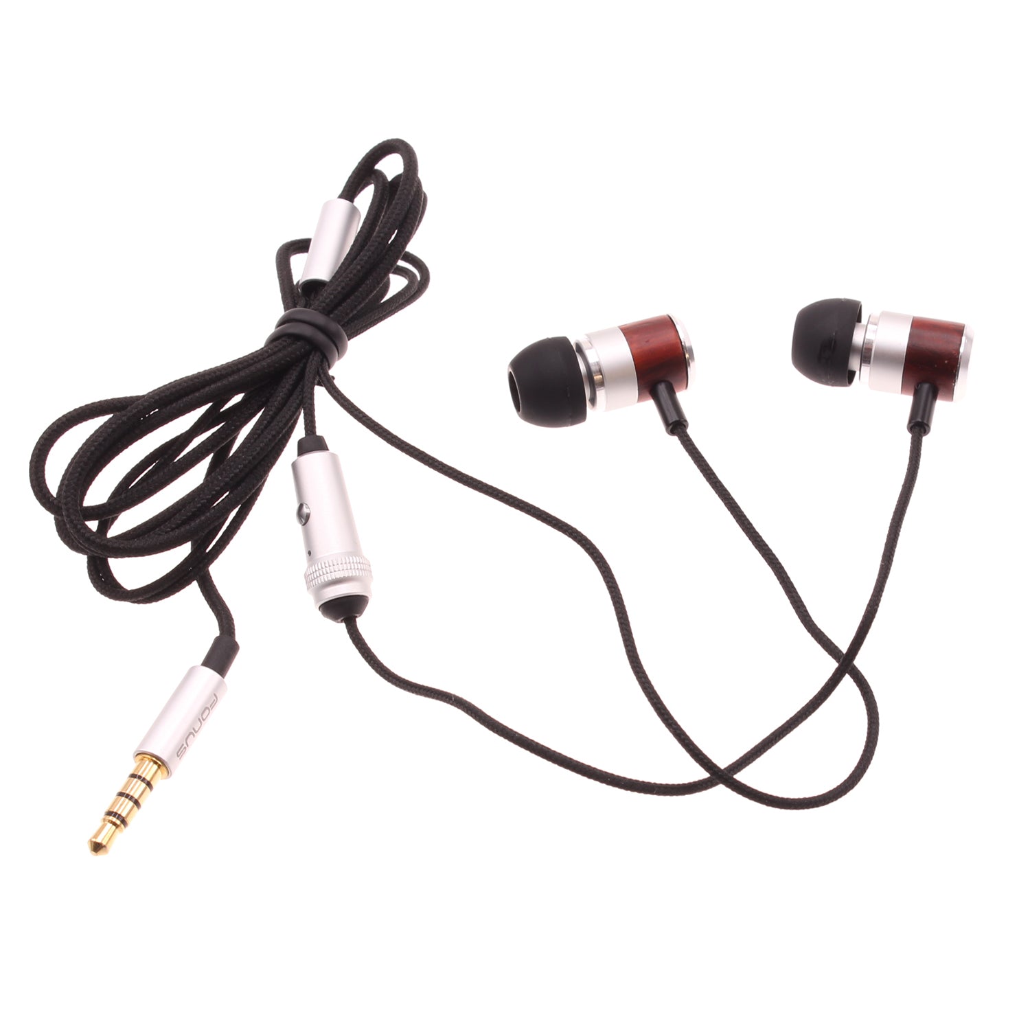 Wired Earphones Hi-Fi Sound Headphones Handsfree Mic Headset Wooden Earbuds  - BFF98 430-1