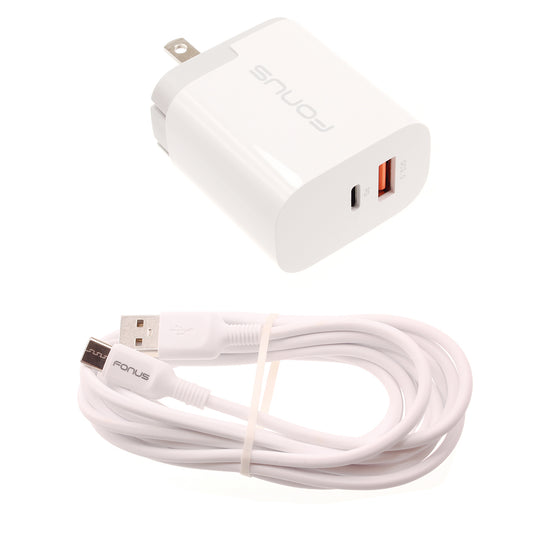 image of 36W PD Home Charger Fast Type-C 6ft Long Cable USB-C Power Cord QC3.0 Adapter  - BFE06 1495-1