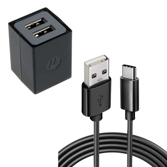 image of Home Wall 2 Port USB Charger with 6ft Long Type-C Cable 2058-1