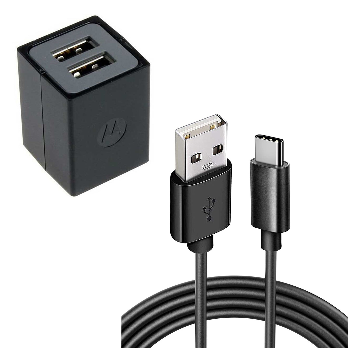 Home Wall 2 Port USB Charger with 6ft Long Type-C Cable 2058-1