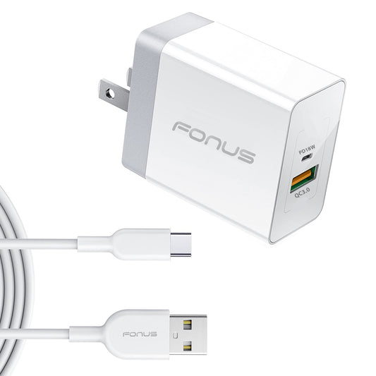 image of 36W PD Home Charger Fast Type-C 6ft Long Cable USB-C Power Cord QC3.0 Adapter  - BFE06 1495-1