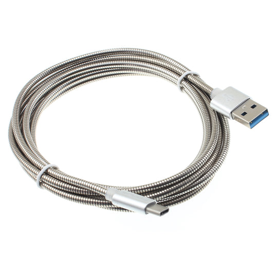 Metal USB Cable 6ft Type-C Charger Cord Power Wire  - BFF44 938-1