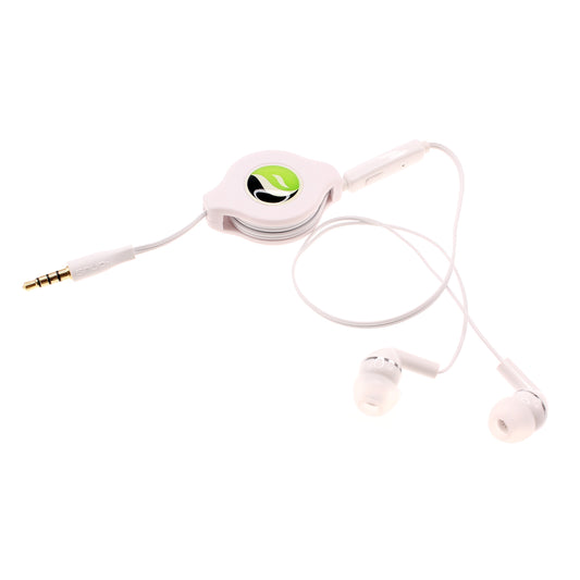 image of Retractable Earphones Headphones Hands-free Headset 3.5mm w Mic Earbuds  - BFS38 438-1