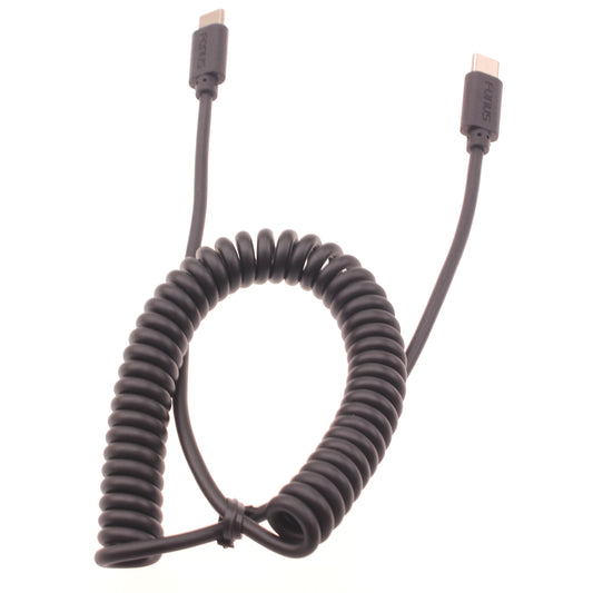 image of Coiled Cable USB-C to TYPE-C Fast Charger Cord Power  - BFD26 1421-1