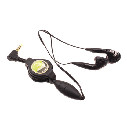 Retractable Earphones Headphones Hands-free Headset 3.5mm w Mic Earbuds  - BFB92 346-1