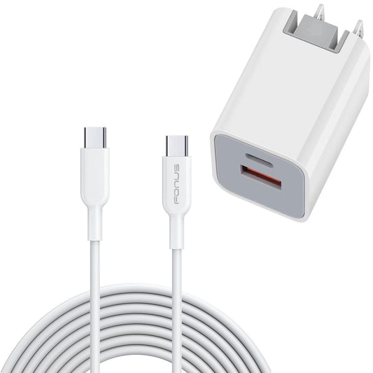 image of  38W PD Home Charger   Fast Type-C   6ft Long Cable   USB-C   Power Cord   QC3.0 Adapter   - BFG87 1860-1