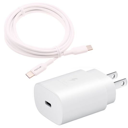 image of 25W Fast Home Charger PD Type-C 10ft USB-C Cable Quick Power Adapter  - BFA78 1520-1