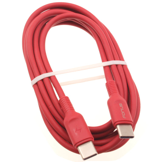 image of Red 6ft Long Cable USB-C to Type-C PD Fast Charger Cord Power Wire  - BFD18 1422-1