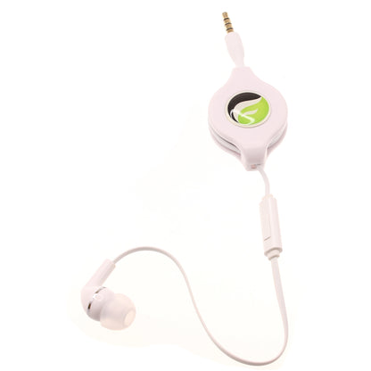 Retractable Mono Earphone Headphone 3.5mm w Mic Headset Handsfree Earbud  - BFS09 437-1