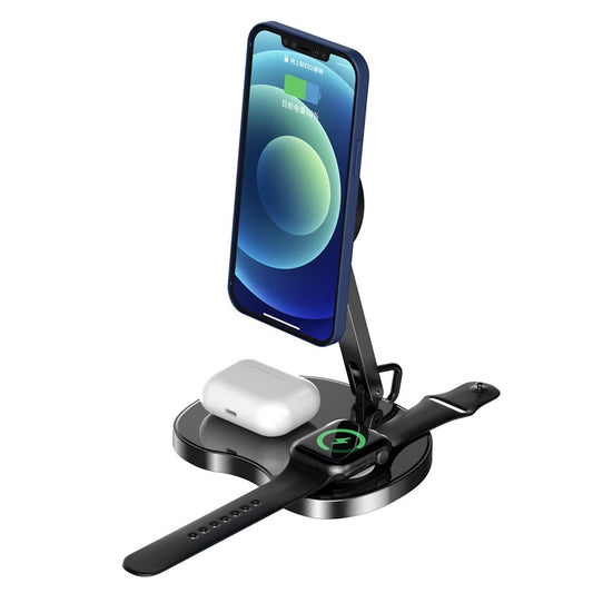 image of 3-in-1 Magnetic Wireless Charger 15W Fast charge Foldable Stand Charging Pad  - BFY81 1808-1