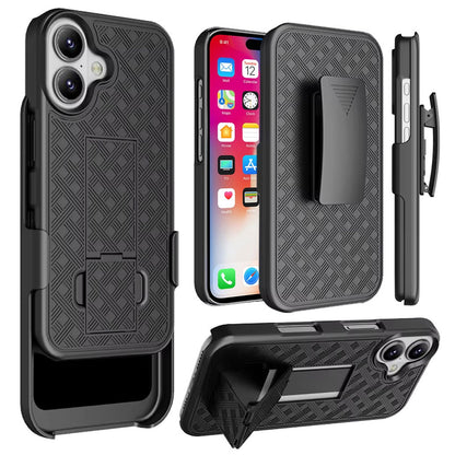 For iPhone 16 Plus - Case with Belt Clip Holster Kickstand 2125-2