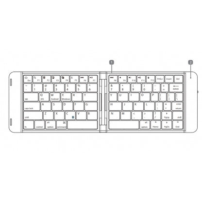 Wireless Keyboard Folding Rechargeable Portable Compact   - BFV26 1394-6