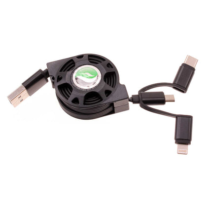 USB Cable Retractable Charger Power Cord 3-in-1  - BFR30 1103-1