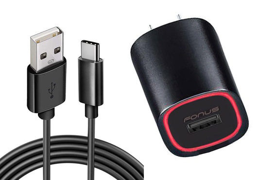 image of Home Charger 2.4A USB Cable TYPE-C 6ft Power  - BFA07 850-1