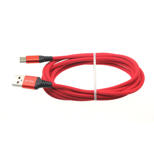 image of Red 6ft USB-C Cable Type-C Charger Cord Power Wire Long  - BFK59 1414-1