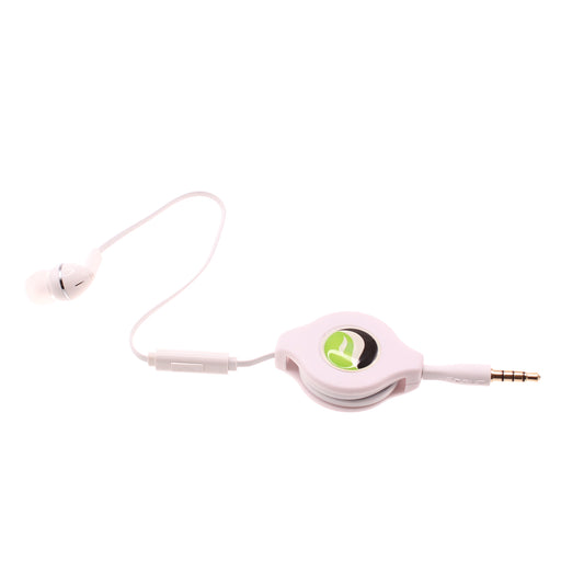 Retractable Mono Earphone Headphone 3.5mm w Mic Headset Handsfree Earbud  - BFS09 437-1