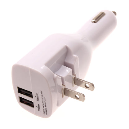 2-in-1 Car Home Charger 6ft Long USB-C Cable TYPE-C Cord Travel Power Adapter Charging Wire Folding Prongs  - BFY12 1733-2