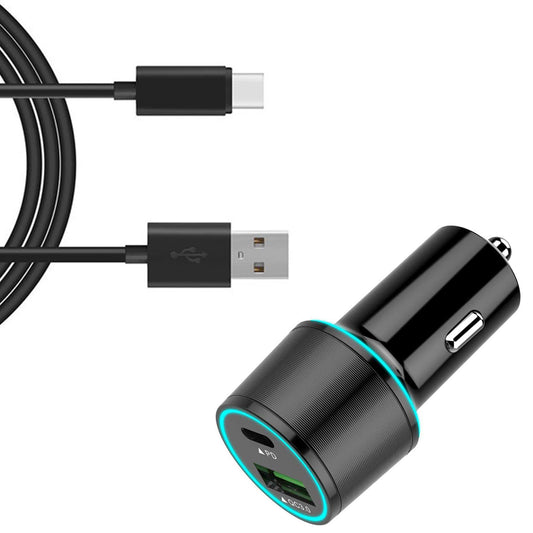 image of Quick Car Charger 36W 2-Port USB Cable Type-C PD  Power Adapter  - BFL91 1336-1