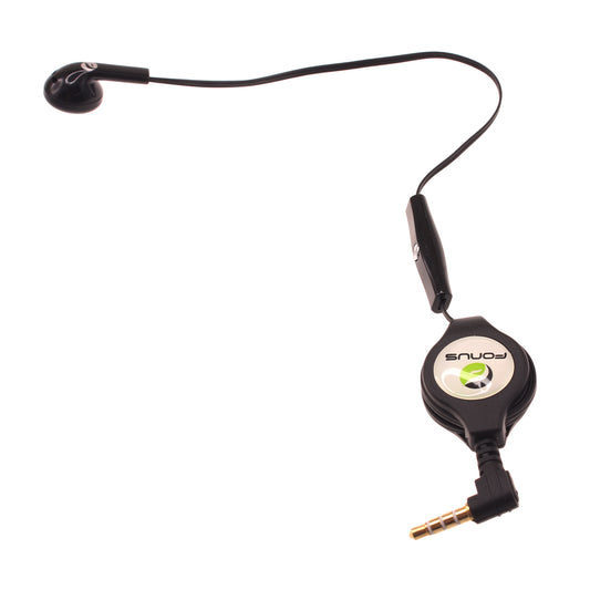 image of Retractable Mono Earphone Headphone 3.5mm w Mic Headset Handsfree Earbud  - BFJ80 384-1